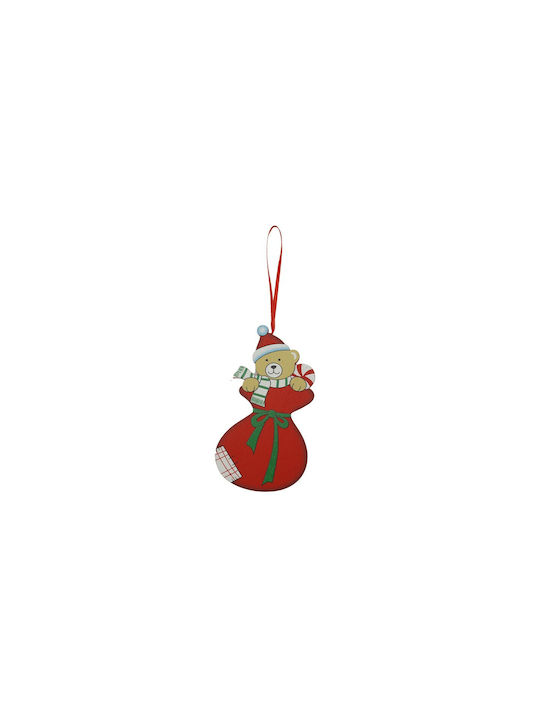 Ornament De Crăciun Pentru Brad Ursuleț Roșu Din Lemn 14 Cm Alista Home