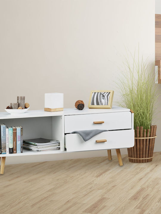 Stand TV White/Stejar Deschis 120x40x48cm