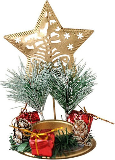 Alista Home Christmas Metal Candlestick Gold 13x8.3cm