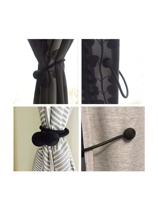 Tie-Back Magnetic Negru 2 Bucăți