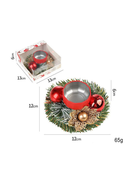 Alista Home Lumânare De Crăciun Suport Pentru Lumânare Metalic Roșu 12x12cm