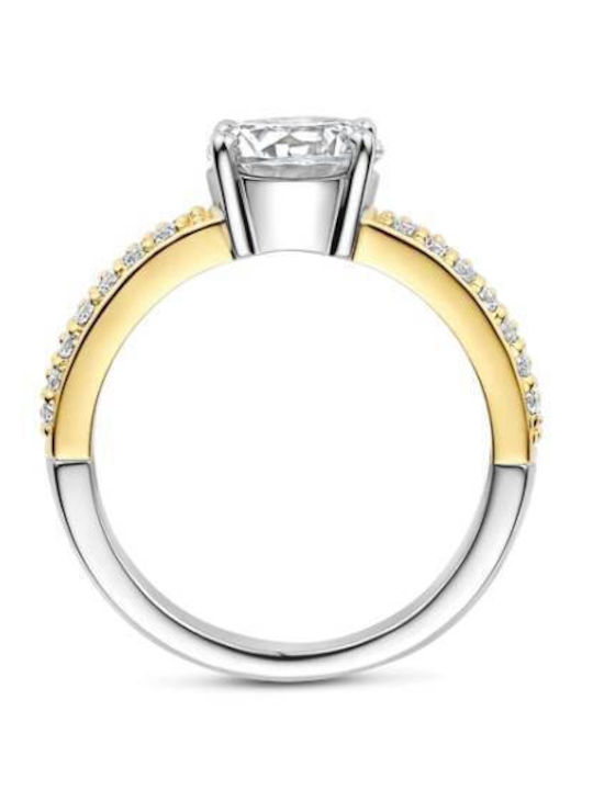 Ti Sento Single Stone Ring in Silver