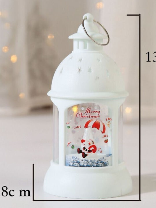 Alista Home Lampion Din Plastic Alb De Crăciun Cu Baterii 13.5x6.8cm