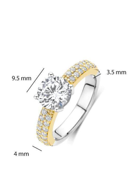 Ti Sento Single Stone Ring in Silver