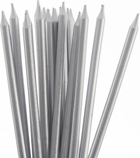 Silber Lange Geburtstagskerzen Für Kuchen 14,5 Cm 12 Stück