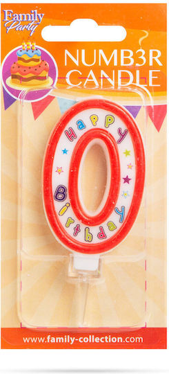 Cake Candle Size 6.5x4 Cm Number 0