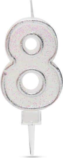 Lumânare De Tort Numărul 8 Decor De Petrecere Aniversară 6.5 X 4 Cm