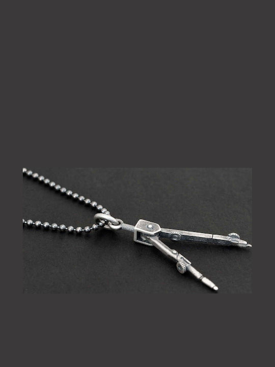 Men's Pendant Diabetes Handmade Silver 925 Chain Bead 60cm