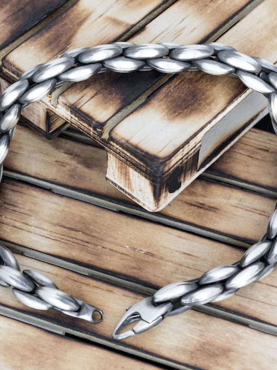 Men's Bracelet Chain Snake Handmade Silver 925 21cm