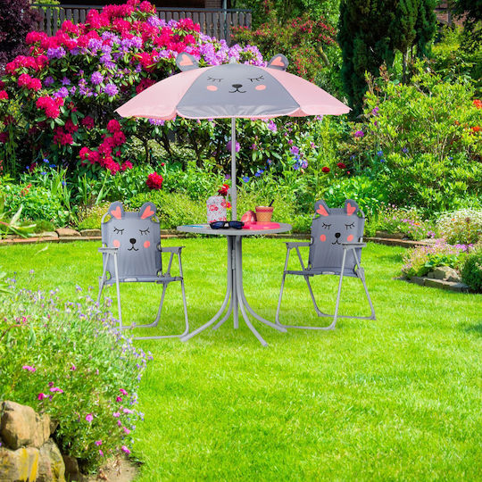 Relaxdays Scaun De Plajă Pentru Copii Roz 51.5x37.5x36 Cm