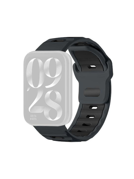 Xiaomi Band 9 Pro Redmi Watch 6 5 Xdfind Flat-head Dual-color Silicone Watch Band Ash+black