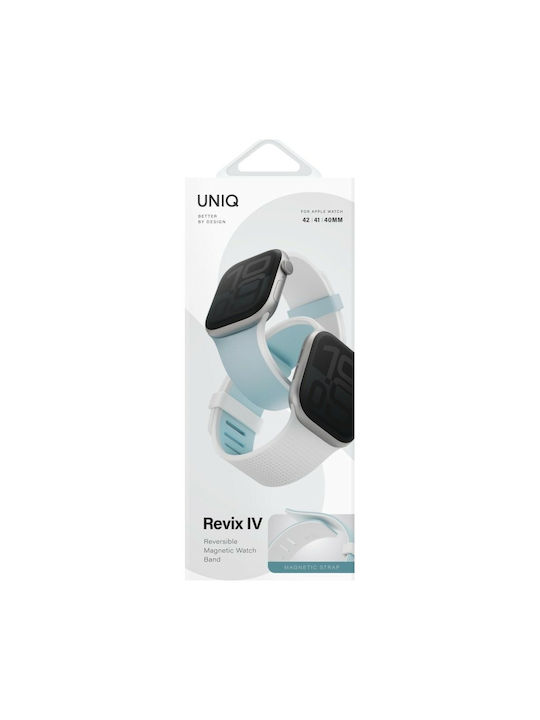 Uniq Revix Iv Premium Apple Watch 42 41 40 mm Edition Wendebares Magnetisches Blau-Weißes Tragbare Bänder