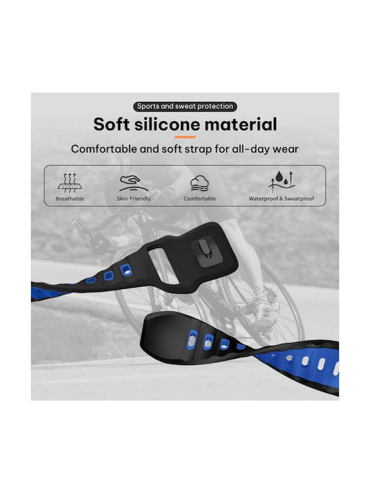Xiaomi Band 9 Pro Redmi Watch 6 5 Xdfind Flat-head Dual-color Silicone Watch Band Black+royal Blue