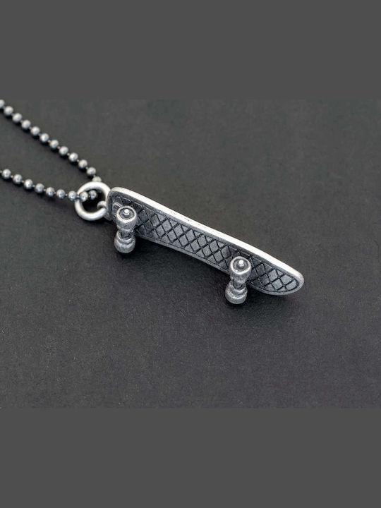Männerschmuck Halskette Handgefertigt Silber 925 Kordel Kunstleder 55cm