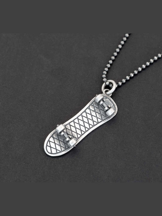 Männerschmuck Halskette Handgefertigt Silber 925 Kordel Kunstleder 55cm