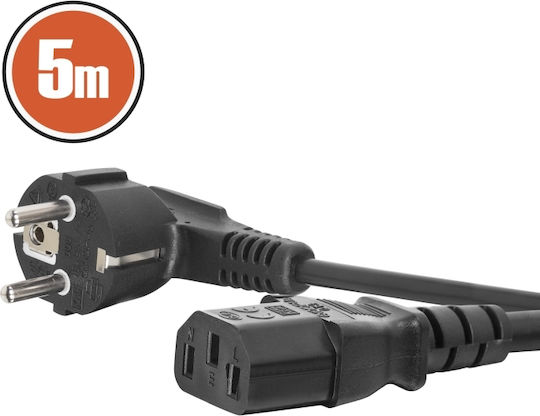 Iec C13 Zu Schuko Netzkabel 5m 16a 250v 90° Winkel Schwarzes