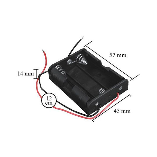 Set 10 Suporturi Pentru Baterii 3 X AA Fire 12 Cm Suport Plastic Pentru Baterii AA Culoare Neagră Set 10 Bucăți
