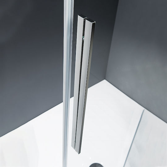 Devon Flow Corner Entry Кабина Душ с Плъзгаща се Врата 99x79x195cm Прозрачно Стъкло