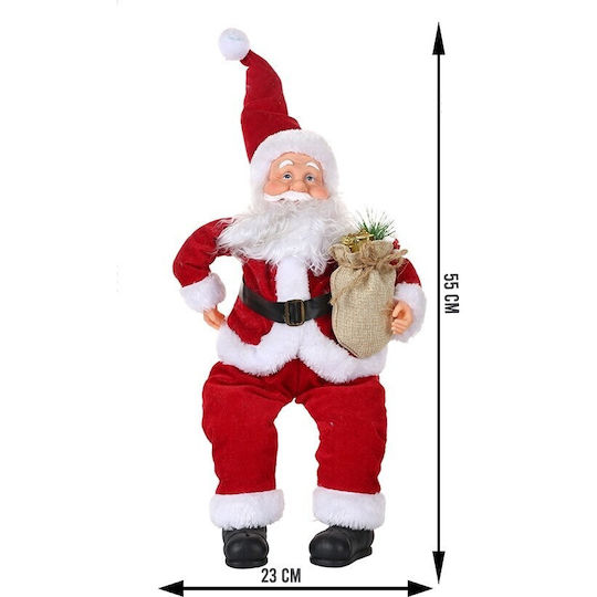 Plüsch Dekorativer Weihnachtsmann Stoff 55x23cm