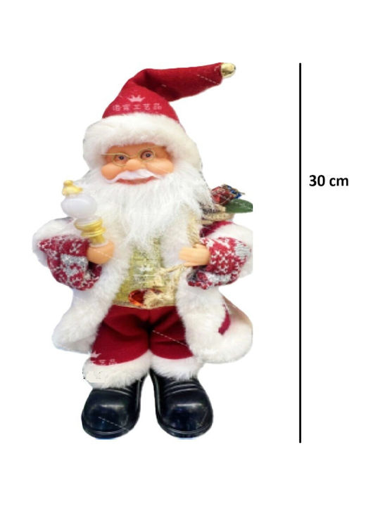 Moș Crăciun Decorativ cu Muzică și Mișcare Roșu 12x30x10 cm
