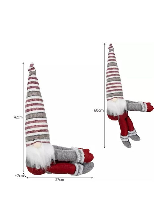 Moș Crăciun Decorativ Roșu Din Țesătură 42x27x7cm