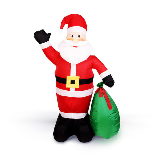 Illuminated Decorative Inflatable Outdoor White Plastic Christmas Santa 180cm