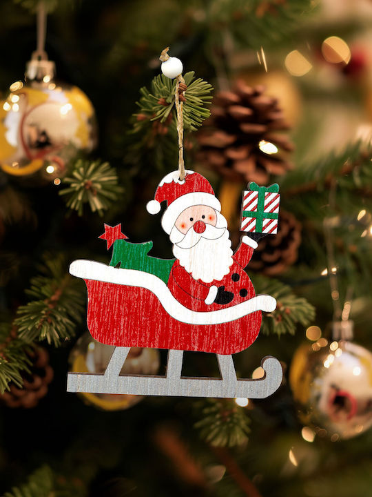 Dekorativer Weihnachtsmann Beiger Holz 21,5x11,5cm