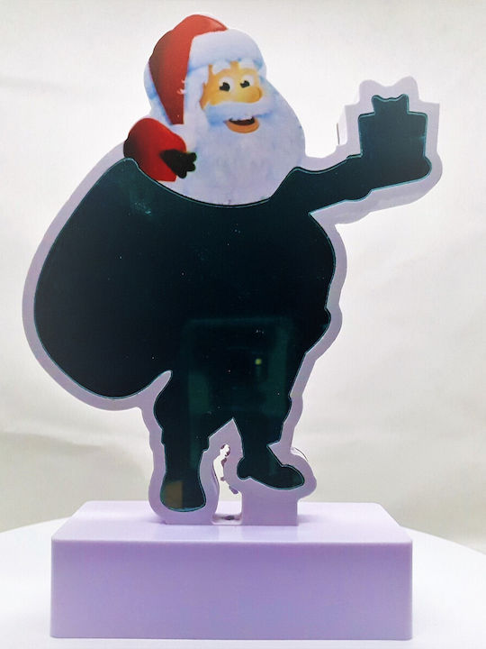 Beleuchteter Dekorativer Weihnachtsmann Batteriebetrieb Weißer Kunststoff 20cm