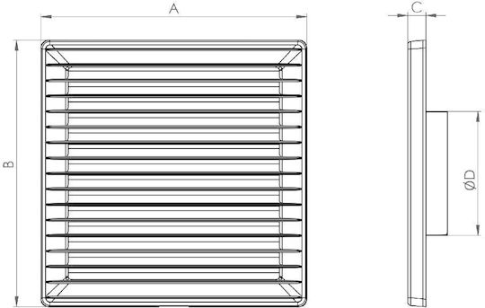 AirRoxy Vent Louvers 17x170cm Round