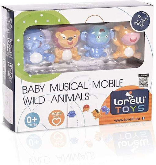 Lorelli Hanging Cot Toy with Music and Rotation Wild Animals for Newborns
