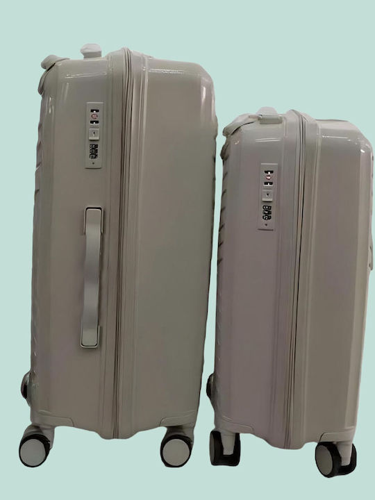 Relaxdays Βαλίτσες Ταξιδιού Σκληρές Beige με 4 Ρόδες Σετ 2τμχ