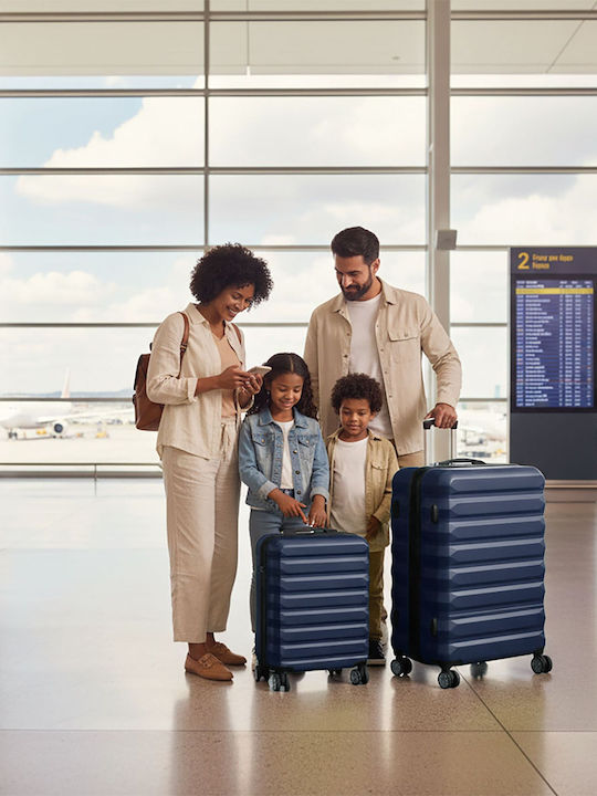 Relaxdays Reise Koffer Dunkelblau/Schwarz Set 2 Stück