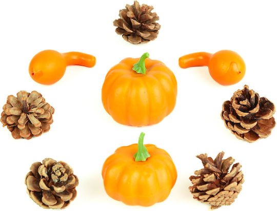 Set De Decorațiuni De Toamnă Dovleci Conuri 9 Bucăți Ornament Decorativ 5-7 Cm