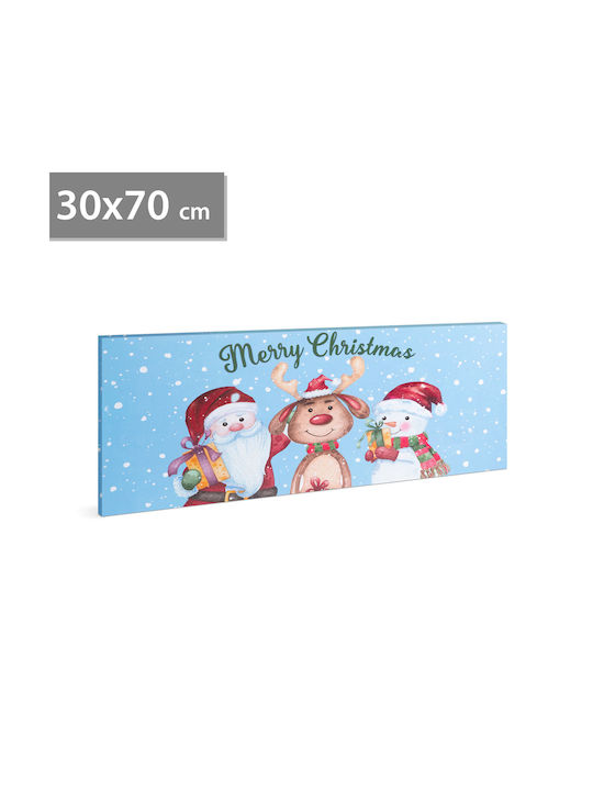 Pictură De Crăciun Cu LED 70 X 30 Cm Decor De Perete Lumină Alb Cald 2 X Baterii Aa