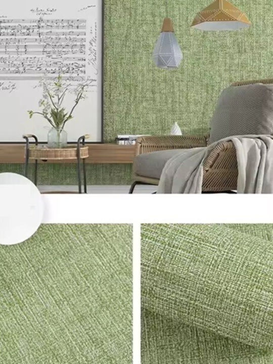 Tapet Autocolant Lavabil Verde Material Textil 100x50cm