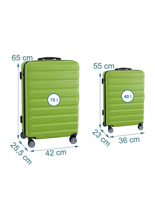 Relaxdays Valize de Călătorie Sigure Verde/Negru Set 2 Bucăți