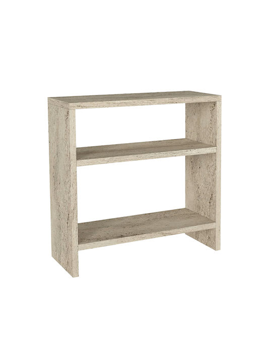 Rectangular Side Table Silvanus Wooden Travertine W51xD17.5xH49cm