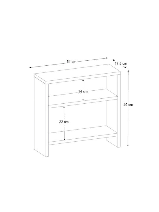Rectangular Side Table Silvanus Wooden Travertine W51xD17.5xH49cm