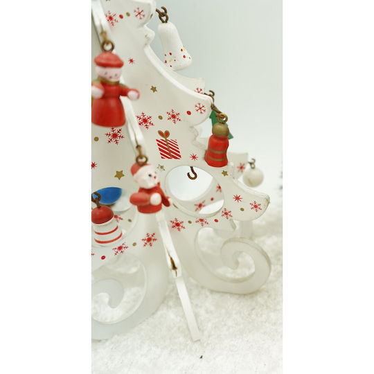 Arbore Decorativ De Crăciun Alb 6 Compartimente Ornamente 12 Cm X 20 Cm Lemn Alista Home Arbore Decorativ De Crăciun Alb 6 Compartimente Ornamente 12 Cm X 20 Cm Lemn Alista Home