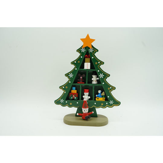 Arbore Decorativ De Crăciun Verde 3 Rânduri Ornamente 12 Cm X 18 Cm Lemn Alista Home Arbore Decorativ De Crăciun Verde 3 Rânduri Ornamente 12 Cm X 18 Cm Lemn Alista Home