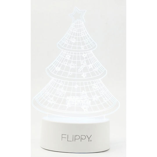 Decorative Led Lamp Flippy 3d Christmas Tree Made Acrylic Material Multicolored Light White