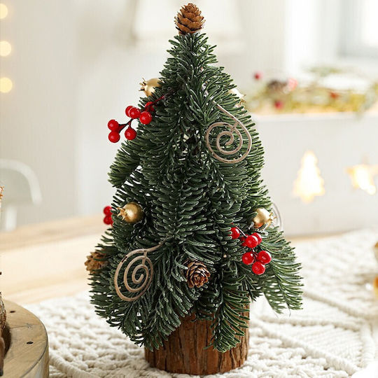 Decoratiune De Masă De Crăciun Flippy Model Pom De Crăciun Mic Ornament Birou Interior Plastic 30 X 15 X 15 Cm Verde