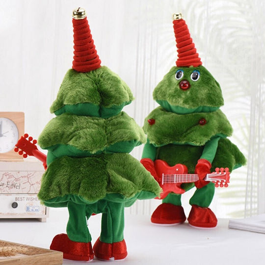 Dancing Singing Little Christmas Tree Flippy Christmas Decoration Interactive Toy Guitar Lights 25 Cm Height Green