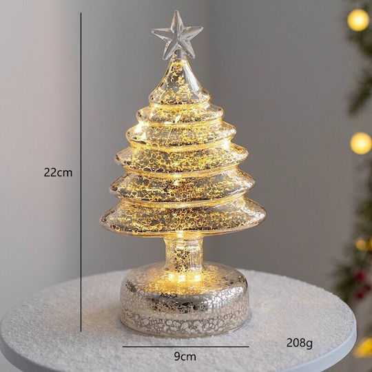 Christmas Decoration Flippy Tree Star Model Glass Lights 3 Aa Batteries 22 X 9 Cm Gold