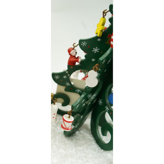 Christmas Decoration Green Tree 6 Cavities Ornaments 12 Cm X 20 Cm Wood Alista Home