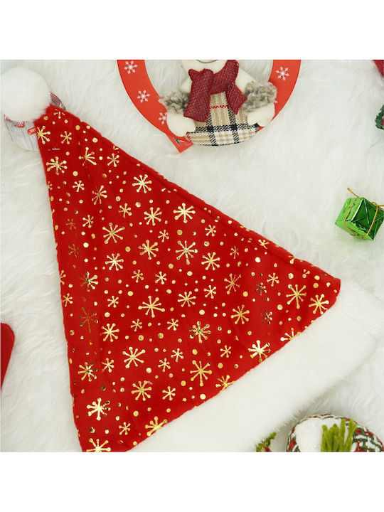 Pălărie Moș Crăciun Alista Home Ornament Fulgi De Zăpadă Aurii Roșie Mărime Unică Material Textil