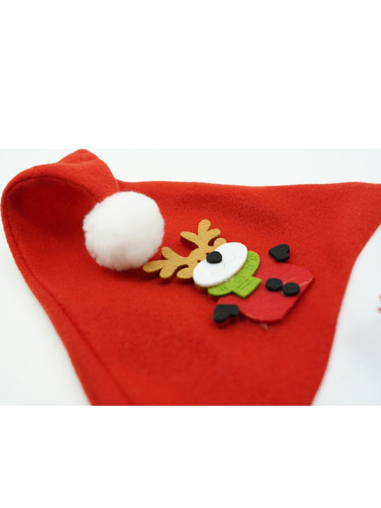 Santa Claus Hat Alista Home Reindeer Pattern Snowflake Ornament Red One Size Textile Material