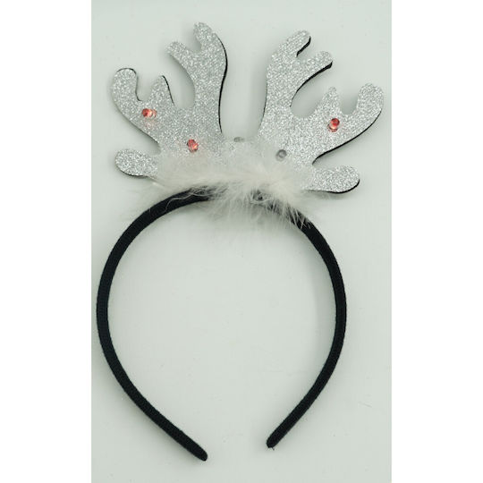 Christmas Reindeer Headband Hairband Black Metallic Gray Standard Size Alista Home