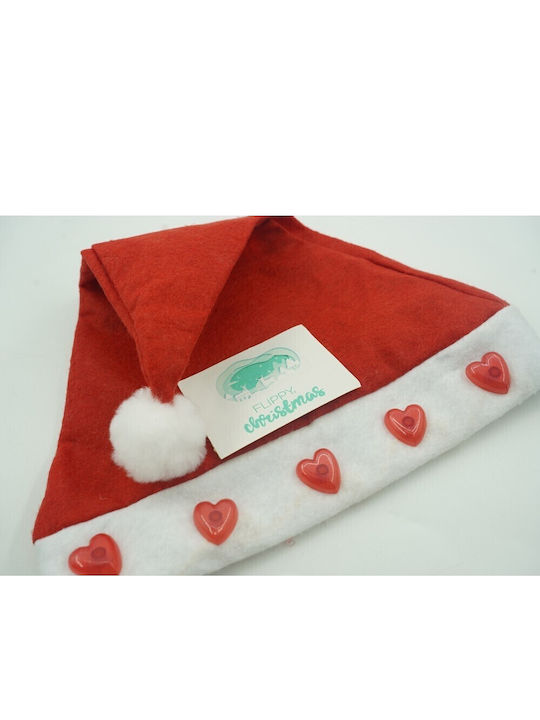 Santa Claus Hat Alista Home Hearts Led Red One Size Polyester
