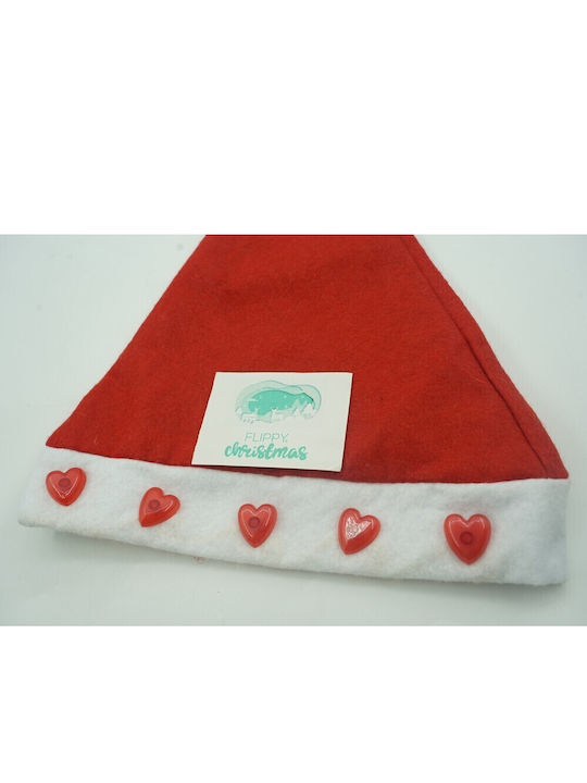 Santa Claus Hat Alista Home Hearts Led Red One Size Polyester